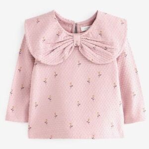 NEXT BRAND Long Sleeve Bow Collar Shirt 4-5Y